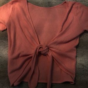 U.O. Pink wrap top